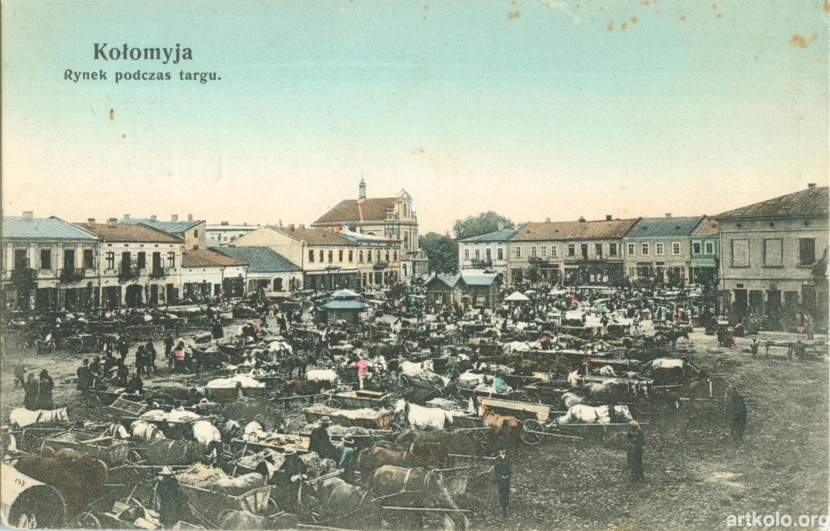 Ринок під час торгу (листівка дат. 1907 - Шпербер)